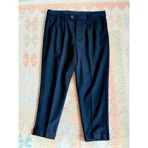 Allsaints Dyer Women's 28 (30 x 22) Trousers Wool Blend Cuffed Cropped Black